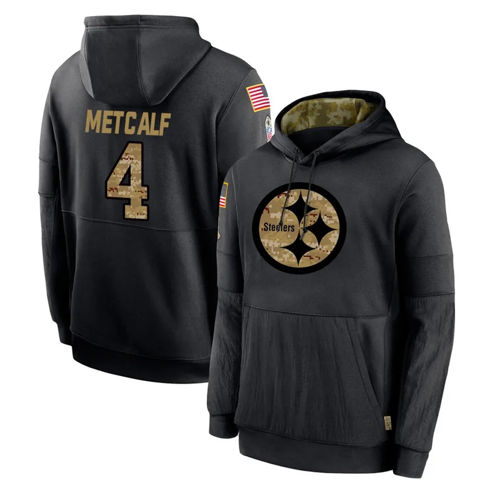Choea P.Steelers #4 DK Metcalf Player Black Salute to Service Hoodies Limited Game Stitched Jerseys
