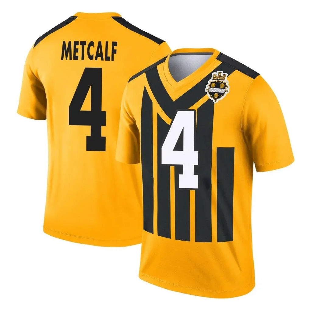 Choea P.Steelers #4 DK Metcalf Player Gold Legend Limited 1933 Throwback Performance Home Game Stitched Jerseys