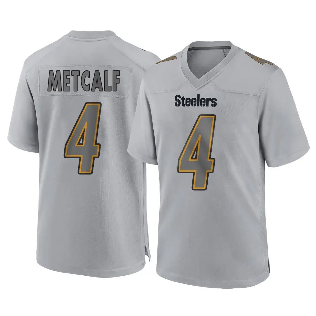 Choea P.Steelers #4 DK Metcalf Player Gray Atmosphere Fashion Home Game Stitched Jerseys
