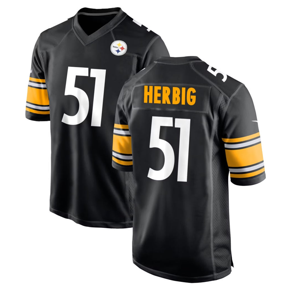 Choea P.Steelers #51 Nick Herbig Player Black Home Game Stitched Jerseys