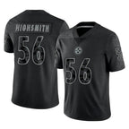 Choea P.Steelers #56 Alex Highsmith Player Black Reflective Limited Home Game Stitched Jerseys