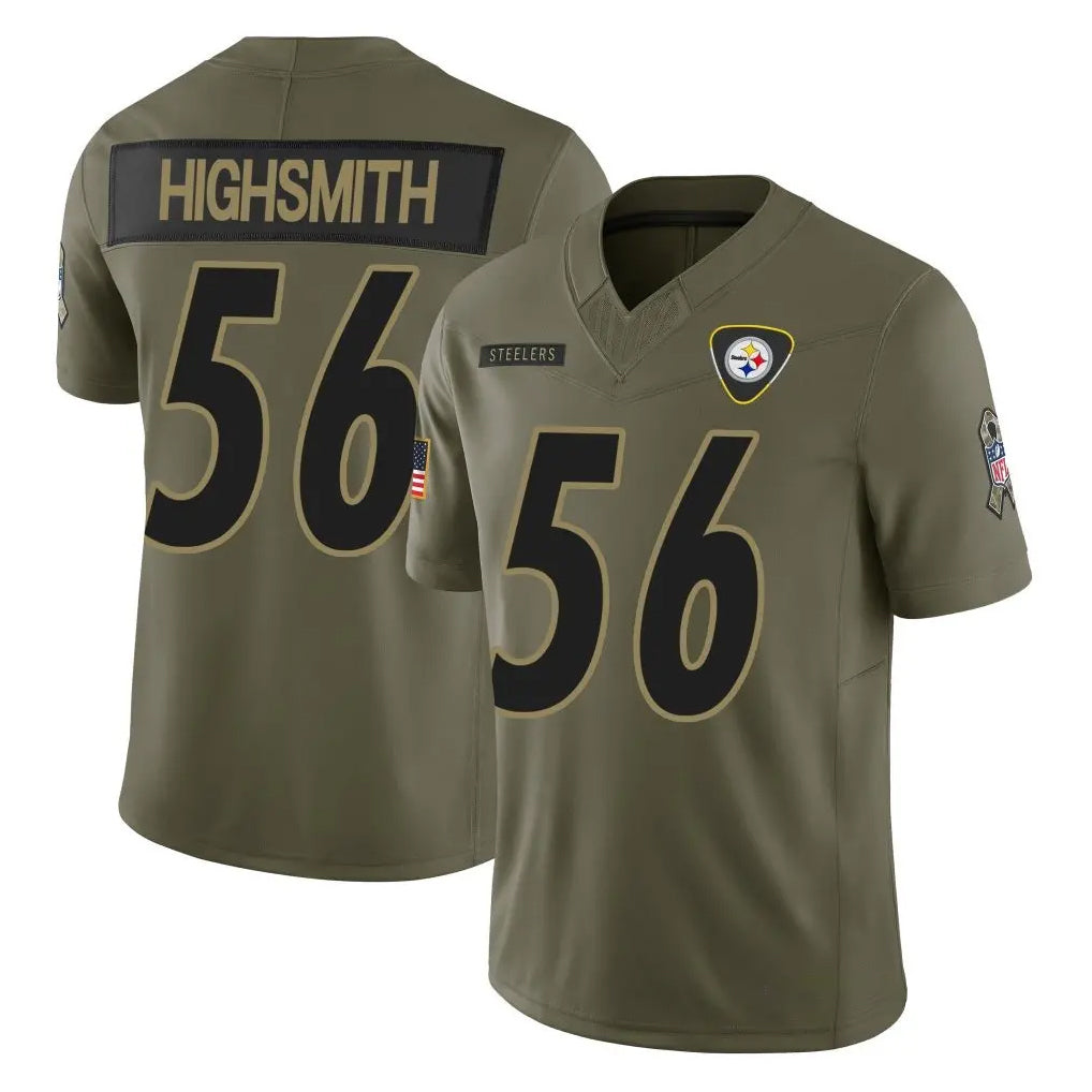 Choea P.Steelers #56 Alex Highsmith Player Olive 2025 Salute To Service Limited Home Game Stitched Jerseys