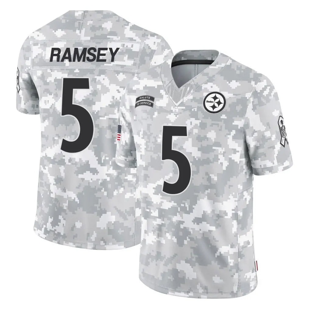 Choea P.Steelers #5 Jalen Ramsey Player Arctic Camo Limited Salute To Service Home Game Stitched Jerseys