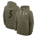 Choea P.Steelers #5 Jalen Ramsey Player Olive Salute to Service Pullover Hoodies Limited Stitched Jerseys