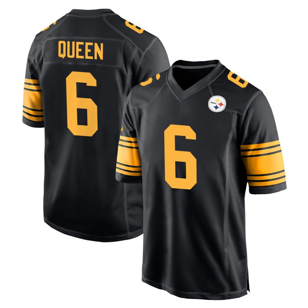 Choea P.Steelers #6 Patrick Queen Player Black Color Rush Home Game Stitched Jerseys