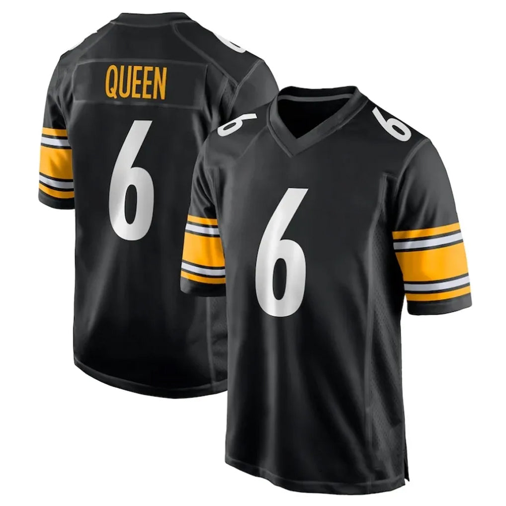 Choea P.Steelers #6 Patrick Queen Player Black Home Game Stitched Jerseys