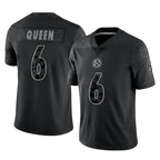 Choea P.Steelers #6 Patrick Queen Player Black Reflective Limited Home Game Stitched Jerseys