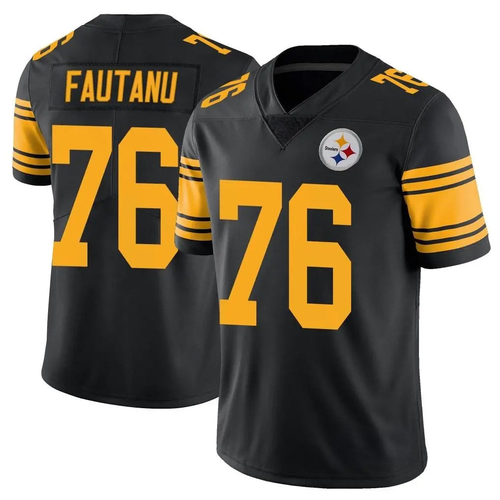 Choea P.Steelers #76 Troy Fautanu Player Black Limited Color Rush Home Game Stitched Jerseys