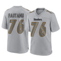Choea P.Steelers #76 Troy Fautanu Player Gray Atmosphere Fashion Home Game Stitched Jerseys