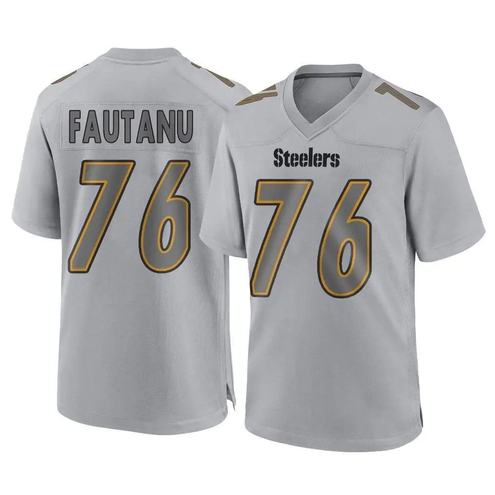 Choea P.Steelers #76 Troy Fautanu Player Gray Atmosphere Fashion Home Game Stitched Jerseys