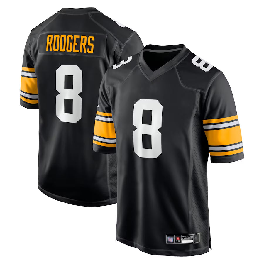 Choea P.Steelers #8 Aaron Rodgers Player Black Home Limited Stitched Jerseys