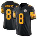 Choea P.Steelers #8 Aaron Rodgers Player Black Limited Color Rush Home Game Stitched Jerseys