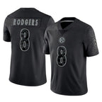 Choea P.Steelers #8 Aaron Rodgers Player Black Reflective Limited Home Game Stitched Jerseys