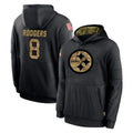 Choea P.Steelers #8 Aaron Rodgers Player Black Salute to Service Hoodies Limited Game Stitched Jerseys