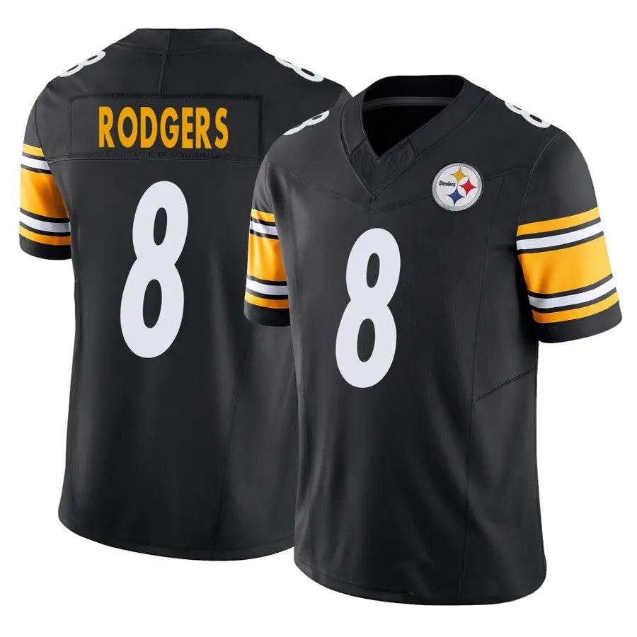 Choea P.Steelers #8 Aaron Rodgers Player Black Vapor F.U.S.E. Limited Stitched Jerseys