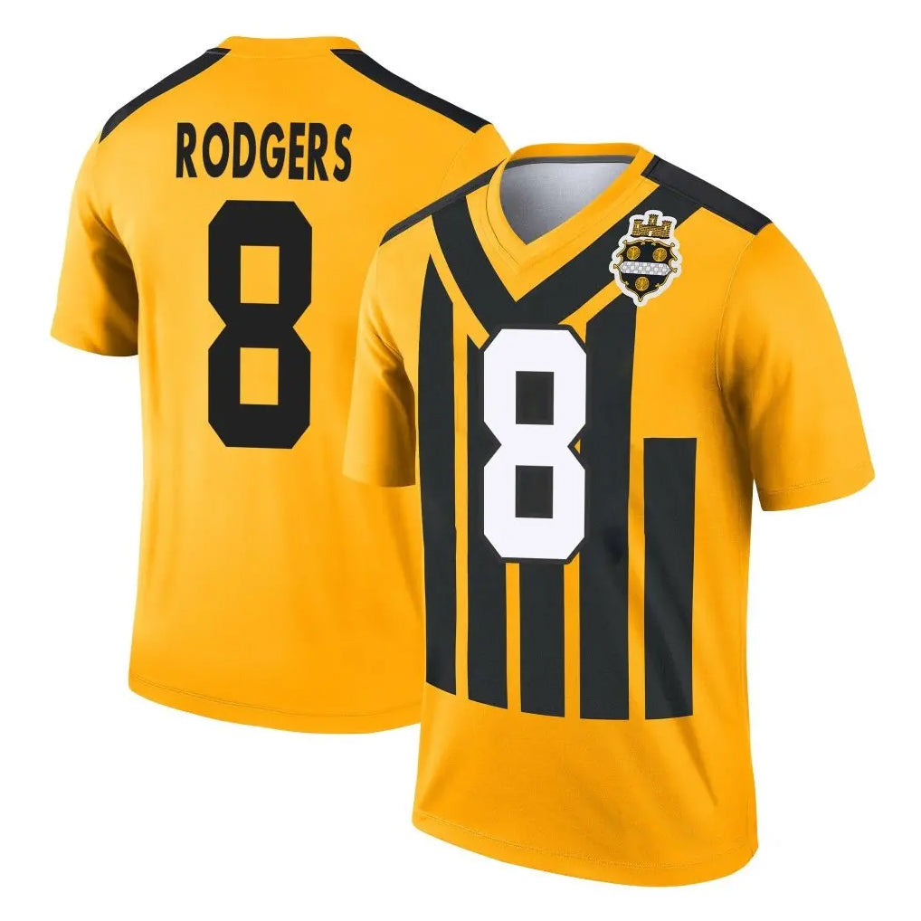 Choea P.Steelers #8 Aaron Rodgers Player Gold Legend Limited 1933 Throwback Performance Home Game Stitched Jerseys