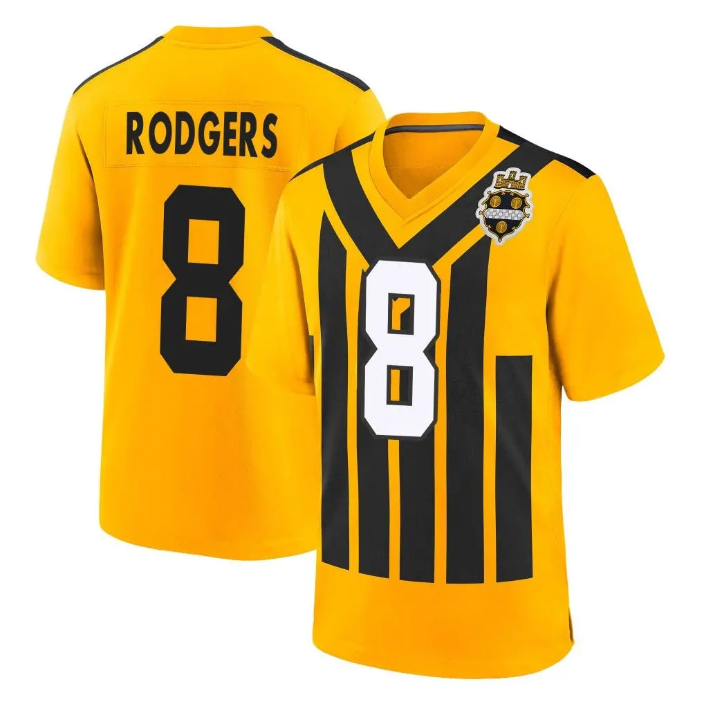 Choea P.Steelers #8 Aaron Rodgers Player Gold Limited 1933 Throwback Home Game Stitched Jerseys