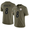 Choea P.Steelers #8 Aaron Rodgers Player Salute To Service Limited Olive Stitched Jerseys