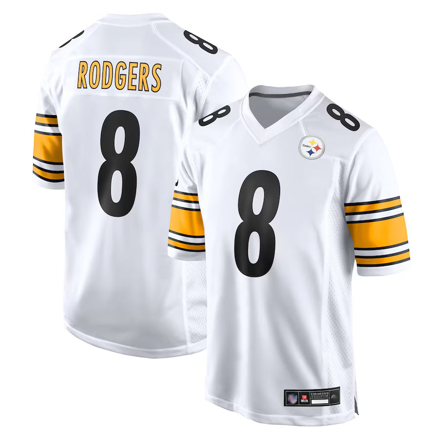 Choea P.Steelers #8 Aaron Rodgers Player White Replica Game Stitched Jerseys