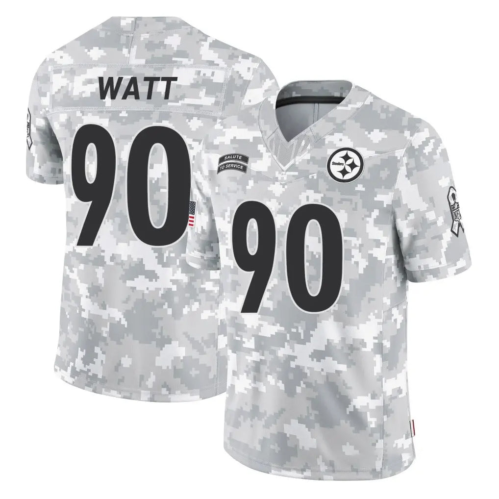 Choea P.Steelers #90 T.J. Watt Player Arctic Camo Limited Salute To Service Home Game Stitched Jerseys