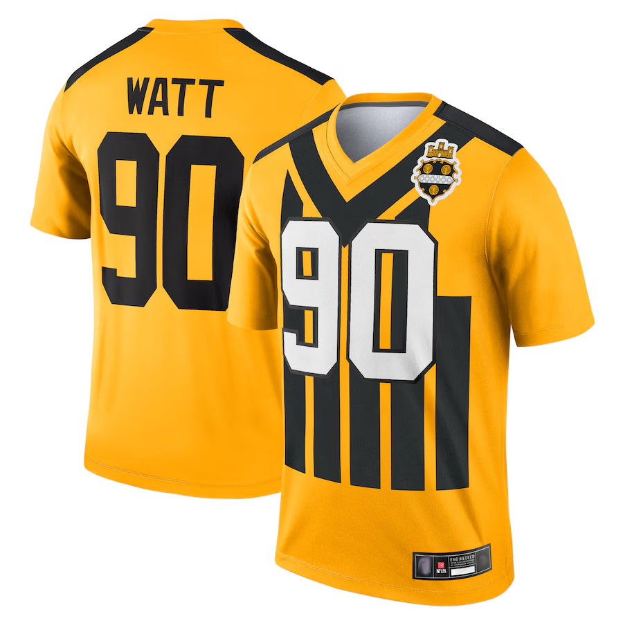 Choea P.Steelers #90 T.J. Watt Player Gold Alternate 1933 Throwback Legend Performance Top1 Stitched Jerseys