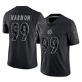 Choea P.Steelers #99 Derrick Harmon Player Black Reflective Limited Home Game Stitched Jerseys