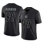 Choea P.Steelers #99 Derrick Harmon Player Black Reflective Limited Home Game Stitched Jerseys