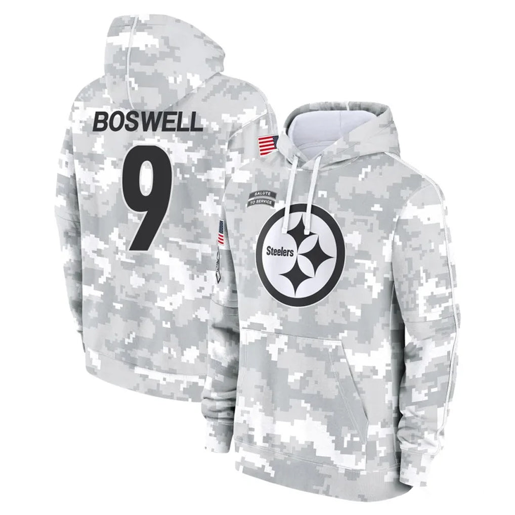 Choea P.Steelers #9 Chris Boswell Player Arctic Camo Limited Salute to Service Pullover Hoodies Game Stitched Jerseys