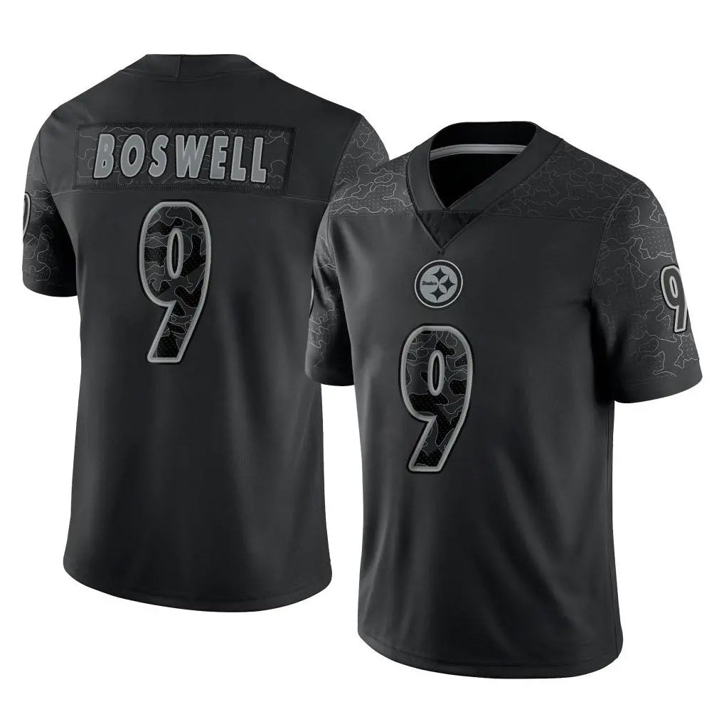 Choea P.Steelers #9 Chris Boswell Player Black Reflective Limited Home Game Stitched Jerseys
