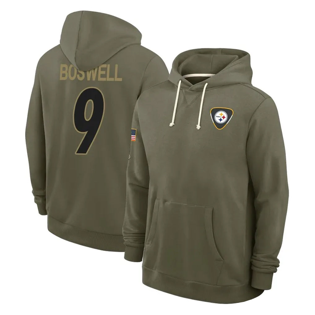 Choea P.Steelers #9 Chris Boswell Player Olive Salute to Service Pullover Hoodies Limited Stitched Jerseys