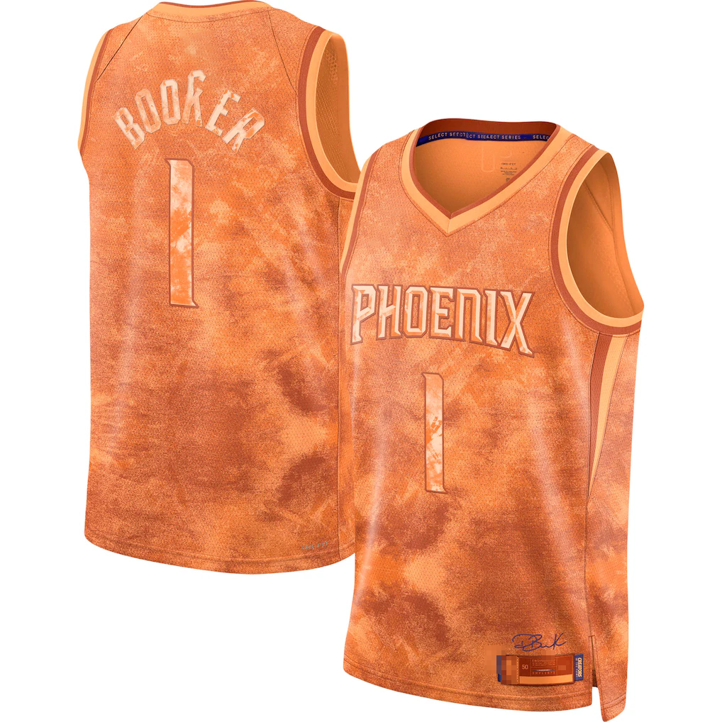 Choea P.Suns #1 Devin Booker Orange Select Series Swingman Jerseys