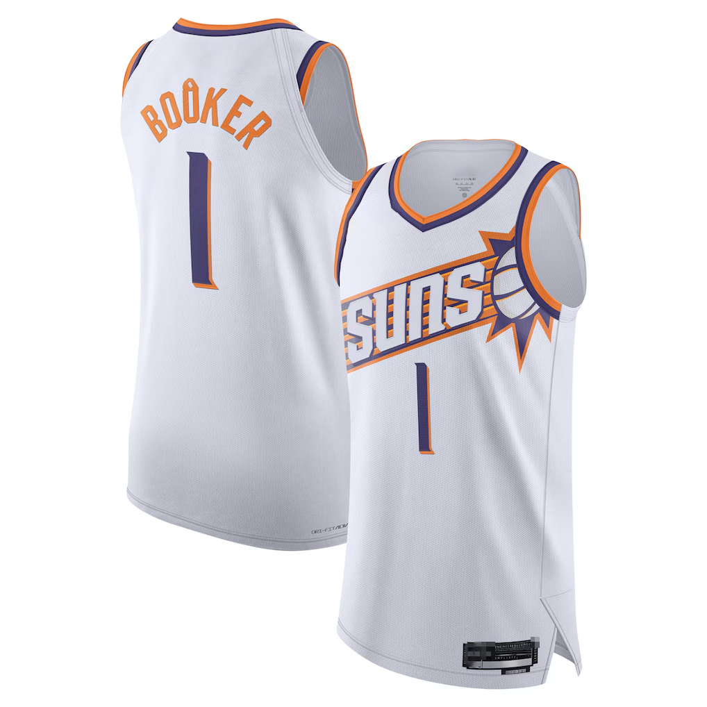 Choea P.Suns #1 Devin Booker White Authentic Jerseys - Association Edition