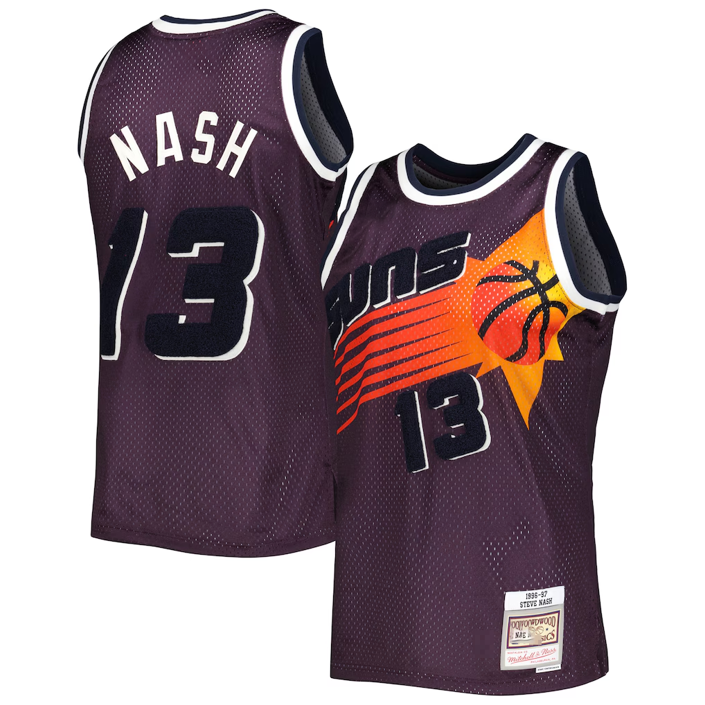 Choea P.Sunss #13 Steve Nash Mitchell & Ness Purple 1996-1997 Hardwood Classics Off-Court Swingman Jerseys
