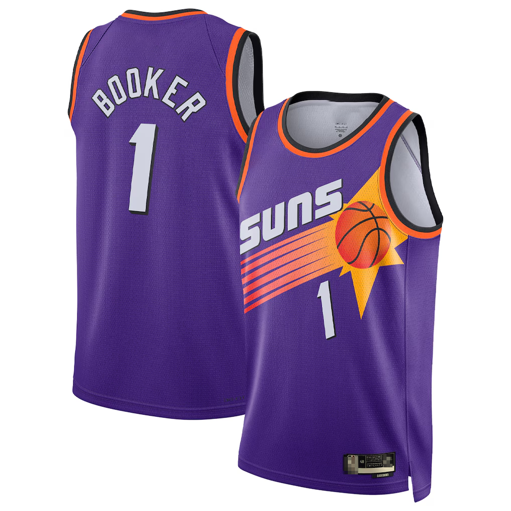 Choea P.Sunss #1 Devin Booker Purple Swingman Jerseys - Classic Edition