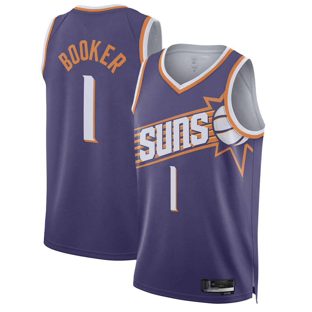Choea P.Sunss #1 Devin Booker Purple Swingman Jerseys - Icon Edition