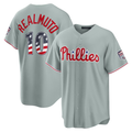 Choea PH.Phillies #10 J.T. Realmuto Gray USA 250 Fourth of July Road Stadium Jersey