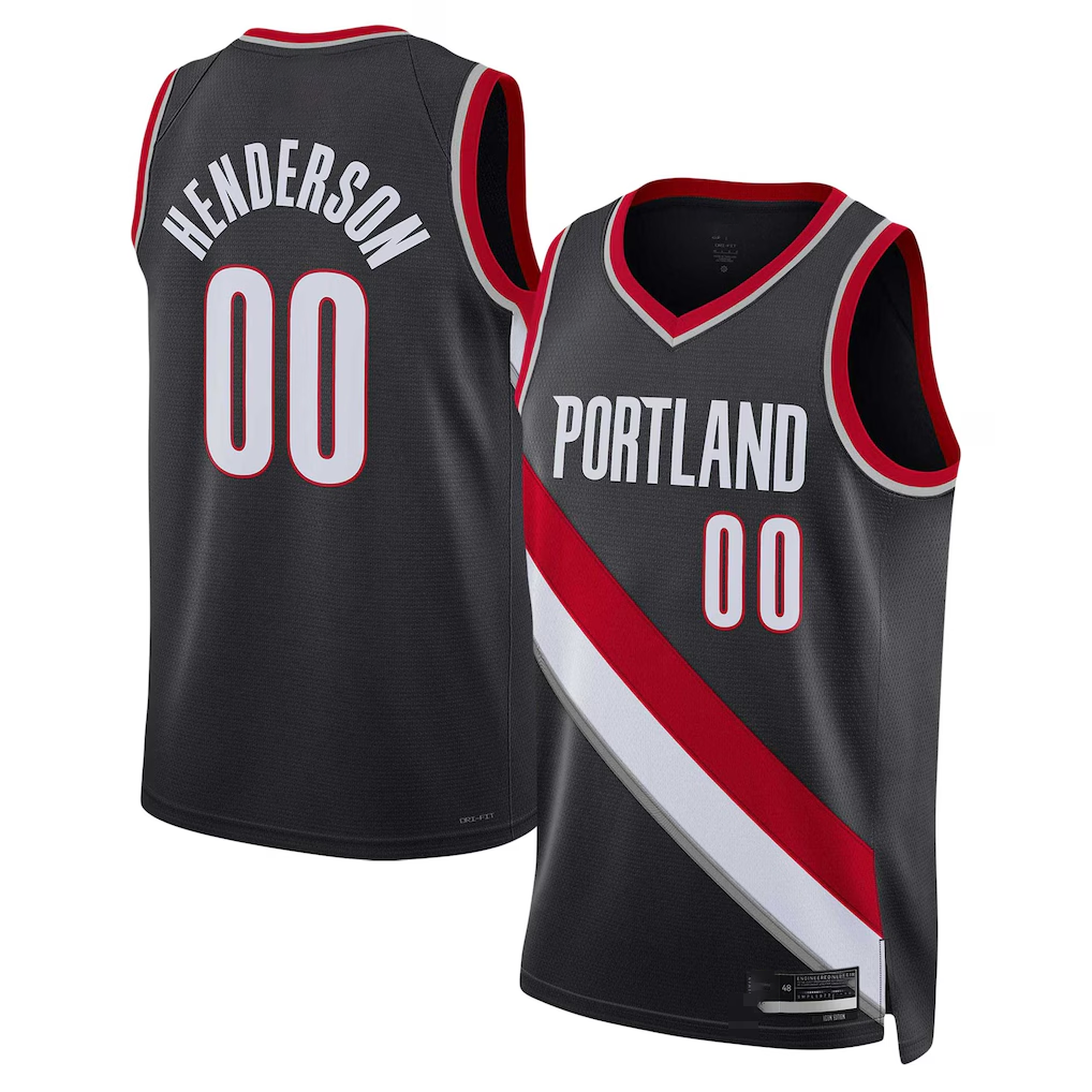 Choea PT.Blazers #00 Scoot Henderson Black 2023 NBA Draft Swingman Jerseys - Icon Edition