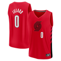 Choea PT.Blazers #0 Damian Lillard Fanatics Red Fast Break Replica Jerseys - Statement Edition