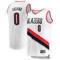Choea PT.Blazers #0 Damian Lillard Fanatics White Fast Break Replica Jerseys - Association Edition