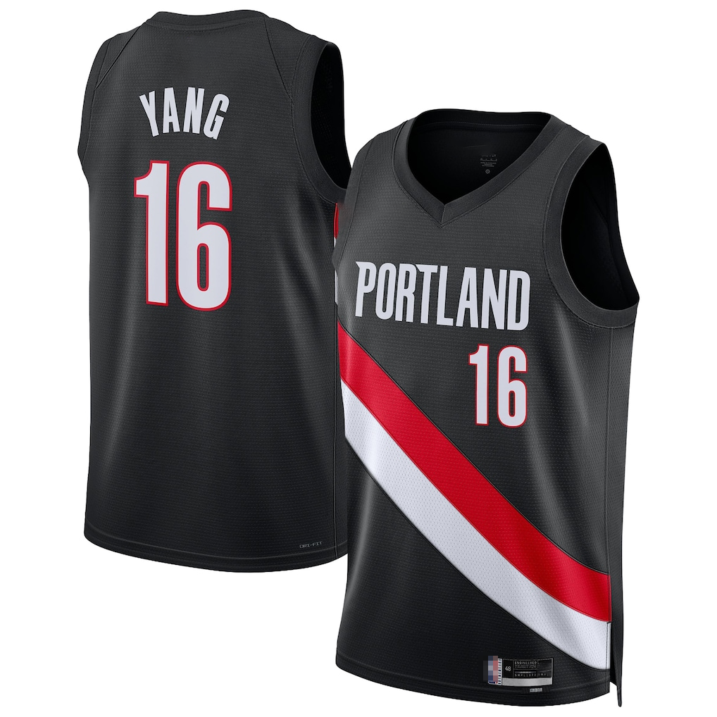 Choea PT.Blazers #16 Yang Hansen Black Swingman Jerseys - Icon Edition