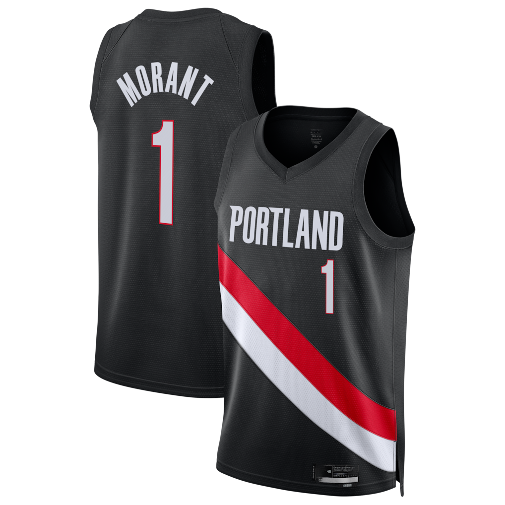 Choea PT.Blazers #1 Ja Morant Black Swingman Jerseys - Icon Edition