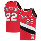 Choea PT.Blazers #22 Clyde Drexler Mitchell & Ness Red 1983-1984 Hardwood Classics Swingman Jerseys