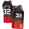 Choea PT.Blazers #32 Bill Walton Mitchell & Ness RedBlack 1976--1977 Hardwood Classics Fadeaway Swingman Player Jerseys