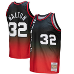 Choea PT.Blazers #32 Bill Walton Mitchell & Ness RedBlack 1976--1977 Hardwood Classics Fadeaway Swingman Player Jerseys