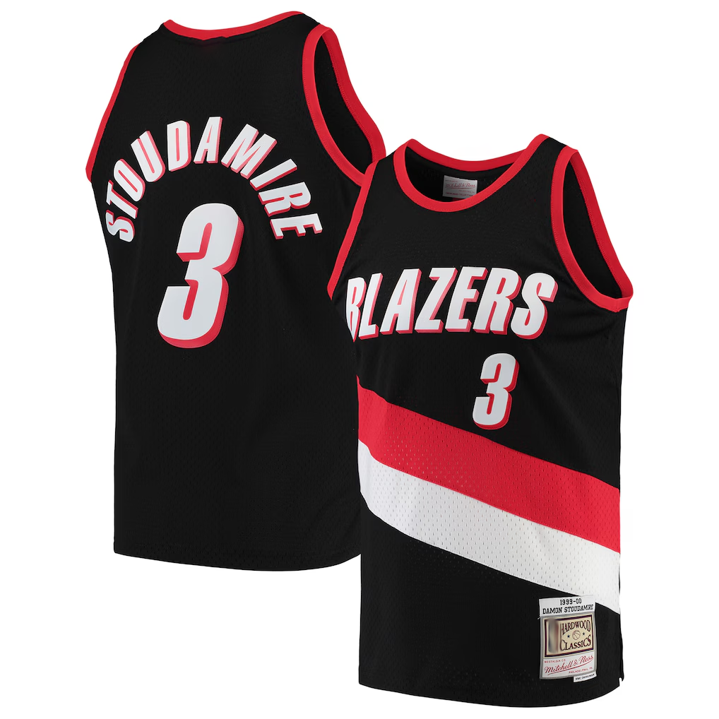 Choea PT.Blazers #3 Damon Stoudamire Mitchell & Ness Black 1999-2000 Hardwood Classics Swingman Jerseys