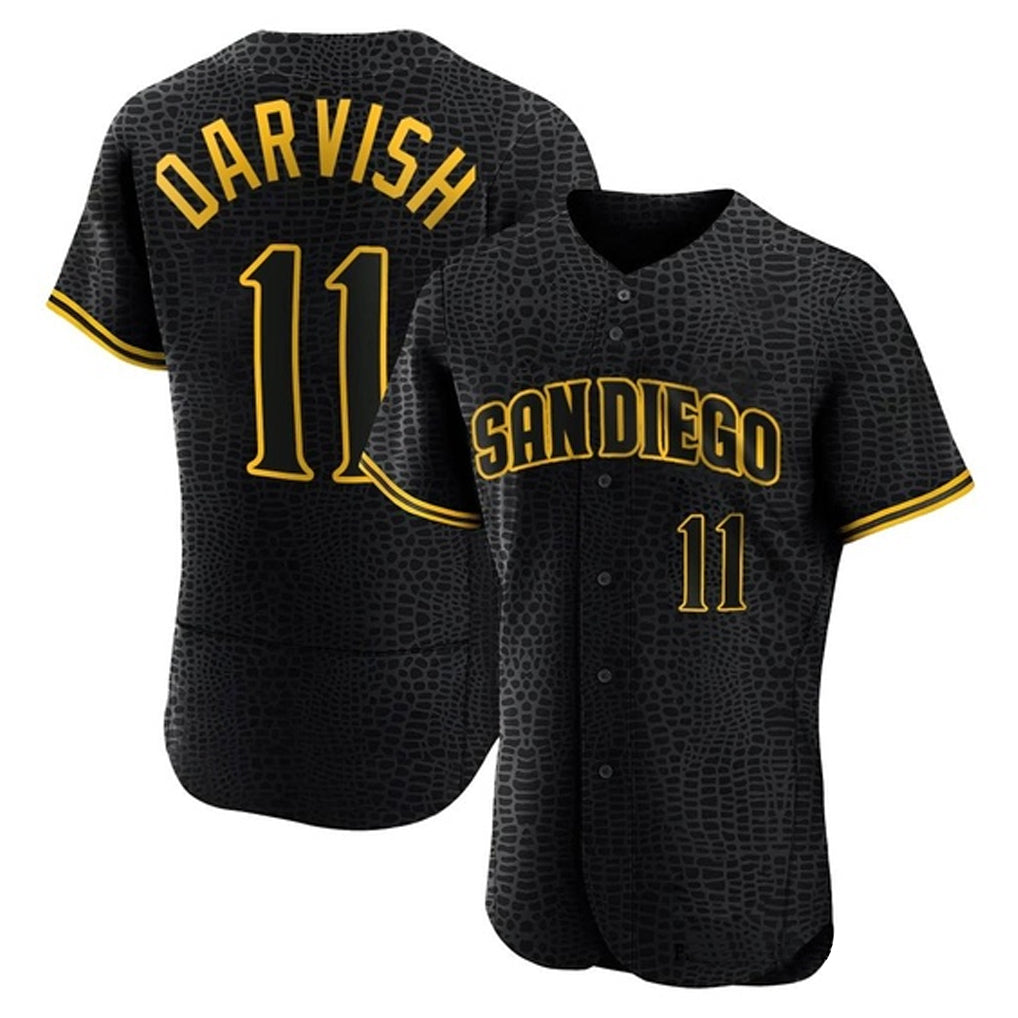 Choea S.Diego Padres #11 Yu Darvish Player Black Snake Skin City Home Limited Elite Stitched Jerseys