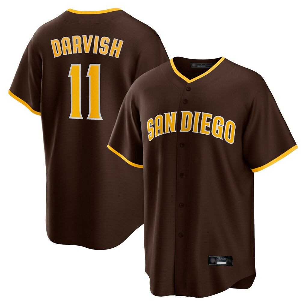 Choea S.Diego Padres #11 Yu Darvish Player Brown Alternate Replica Game Stitched Jerseys