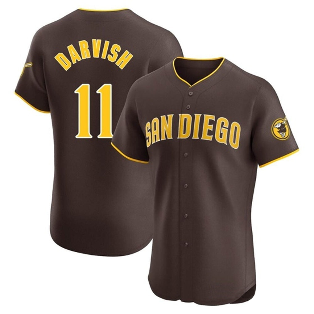Choea S.Diego Padres #11 Yu Darvish Player Brown Home Limited Elite Stitched Jerseys
