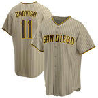 Choea S.Diego Padres #11 Yu Darvish Player Khaki Home Game Stitched Jerseys