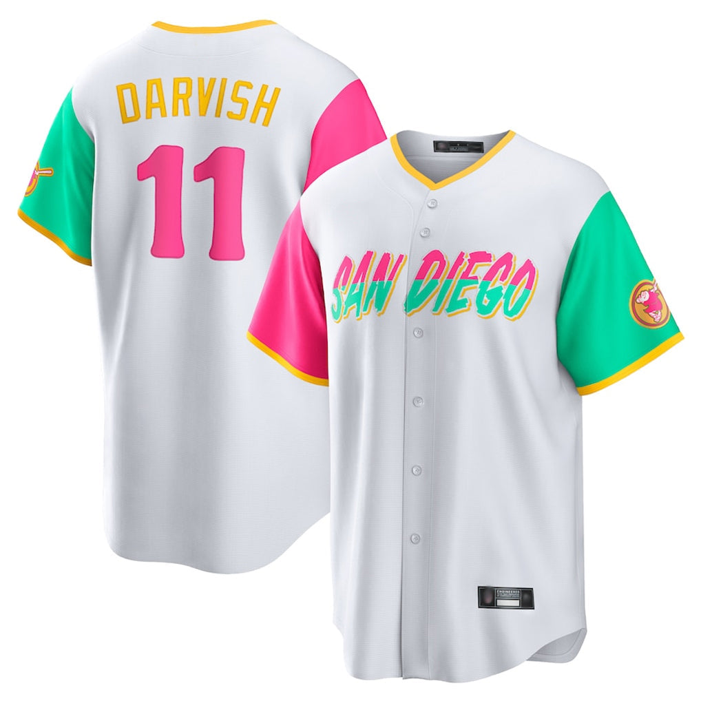 Choea S.Diego Padres #11 Yu Darvish Player White City Connect Home Game Stitched Jerseys